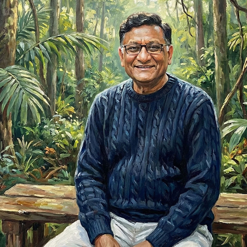 Painted portrait of Ritesh Shukla