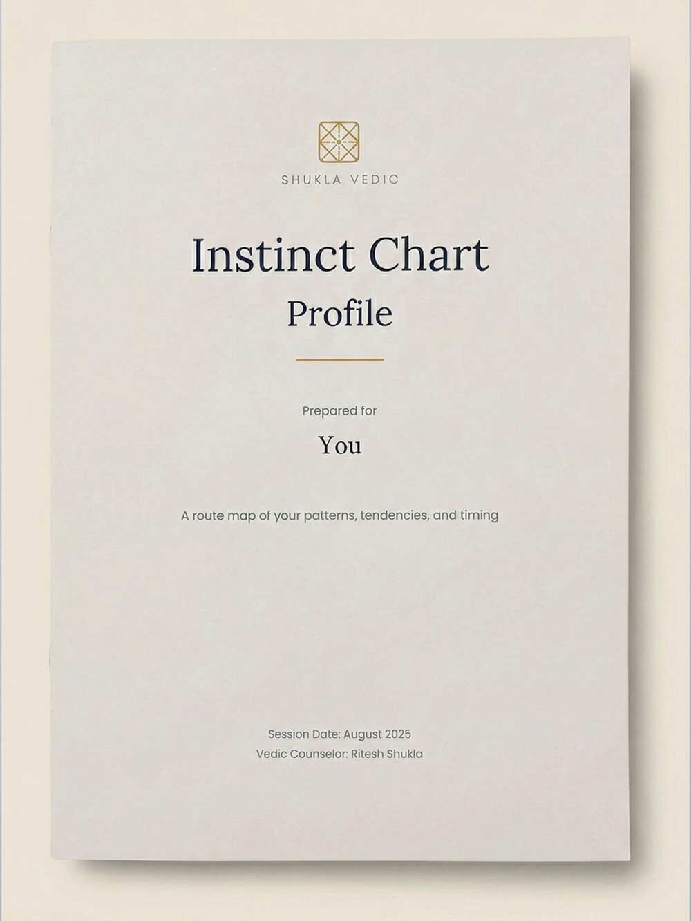 Sample cover of the chart document you receive after a reading