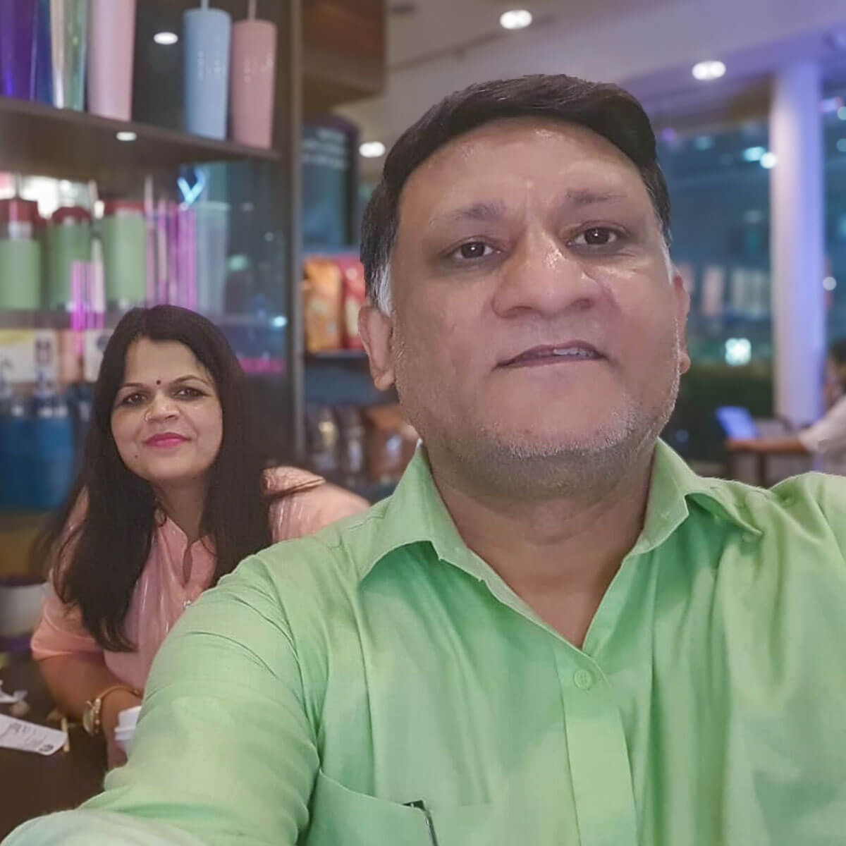 Ritesh with his wife